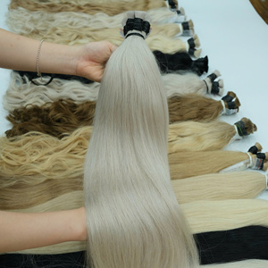 Extensions de cheveux vierges Remy 100% de luxe en vrac, sans produits chimiques, anti-emmêlement, livraison en gros dans le monde entier, fournisseurs vietnamiens - Product Image 5