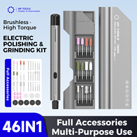 UF-TOOLS Stylo de gravure électrique sans balais 46 en 1, Kit d'outils rotatifs sans fil, Mini-meuleuse 5 vitesses, Batterie au lithium DIY pour Jade, Bois, Verre