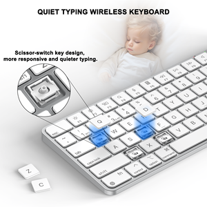 78-Key Có Thể Sạc Lại Cho Bluetooth 2.4G USB Dual-Kênh Không Dây Máy Tính Bàn Phím Nhựa Cắt Kéo Cho Đa-Thiết Bị Kết Nối - Product Image 5