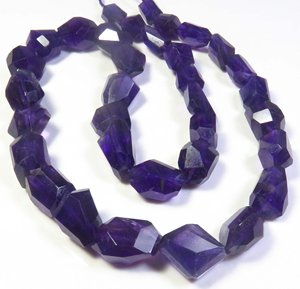 ลูกปัดพลอยสีม่วงธรรมชาติ9-15มม. 16 "พลอยเจียระไนแบบไม่สม่ำเสมอเกรดสูง200กะรัต - Product Image 1