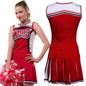 Femmes sans manches robe plissée école filles Cheerleading danse Costume avec lettre imprimer pom-pom girl uniforme tenue ensembles - Product Image 5
