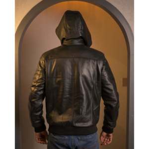 Veste à capuche amovible deux-en-un SF002H noire imperméable réversible longue avec broderie ODM printemps pièce unique enduite - Product Image 4