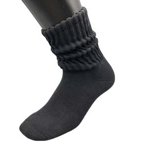 Calcetines de Algodón Grueso de Color Liso con Efecto Arrugado y Acordonado para Hombre y Mujer al por Mayor - Product Image 2