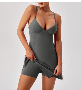 OEM Adult Women's Yoga Sexy Solid Color Quick Drying Golf Lightweight and Breathable Tennis <b>Skirt</b> - Product Image 3
