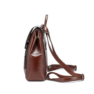 Manufacturers wholesale ladies bags women's cowhide <b>backpack</b> fashion oil wax <b>leather</b> <b>backpack</b> <b>leather</b> women's bag - Product Image 3