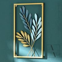 Décoration murale en métal moderne personnalisable à motifs de feuilles, faite à la main, pour la maison, l'hôtel, le restaurant, le bureau - Décoration suspendue pour mariage et nouvel an