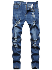 Vente en gros personnalisation denim stretch pour hommes jean pantalon coupe ample vintage bleu délavé pour hommes fabricant du Bangladesh - Product Image 2