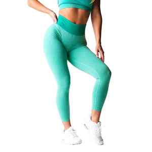 Leggings Deportivos Transpirables de Cintura Media Estilo Inglés para Mujer, Pantalones de Alto Rendimiento sin Costuras para Entrenamiento de Verano, Yoga y Fitness - Product Image 1
