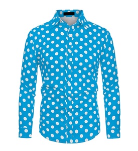 Camisa de Vestir Formal de Manga Larga para Hombre, Personalizada, con Estampado de Lunares, Antiarrugas, Informal de Verano, en Oferta - Product Image 2