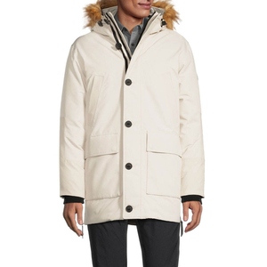 Veste parka d'hiver imperméable pour homme OEM, parka longue à capuche avec logo sur le devant, design réversible en nylon écologique, décontractée - Product Image 1