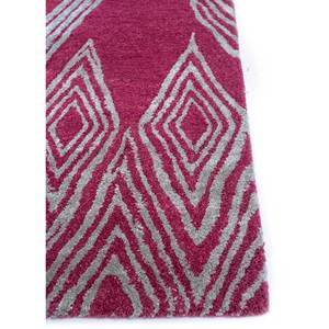 Alfombras de Lana y Viscosa Hechas a Mano Acar, Patrón Geométrico Rosa y Morado para Decoración de Sala de Estar, 4m, 10mm de Grosor-Tra-13487 - Product Image 4