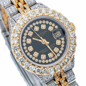 Montre à quartz style hip-hop, entièrement sertie de moissanite, cadran en verre effet diamant, montre-bracelet lourde - Product Image 2