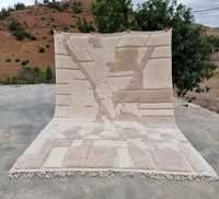 Tapis en laine marocaine fait main Soft Beni Mrirt, tapis marocain tissé à la main, tapis fait main pour salon, OEM