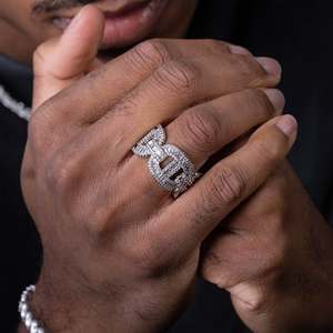 Anillo de Compromiso Personalizado con Diamante VVS Certificado por IGI, Chapado en Oro Blanco Sólido de 14k y 18k, Estilo Hiphop para Hombre, para Aniversario de Bodas - Product Image 2