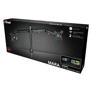 Soporte de Brazo para Dos Monitores GXT 1120 Mara, VESA 100 x 100, para Monitores Trust TV, 16 kg, Soporte de Escritorio para TV/Monitor, Suministros de Oficina 23941 - Product Image 5