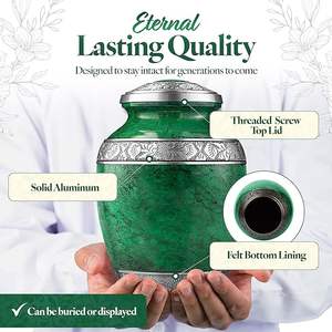 Urna Funeraria para Cenizas Humanas Adultas, Urna Conmemorativa Grande Hecha a Mano con un Impresionante Diseño Verde, Elegante Contenedor para Cenizas - Product Image 3