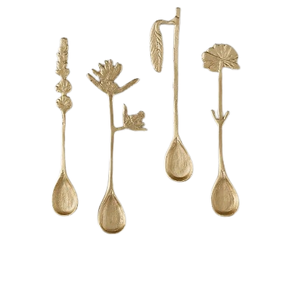 Cuillère à café en acier inoxydable avec manche en métal doré effet miroir Outils de cuisine pour hôtel et restaurant Ensembles de couverts - Product Image 2