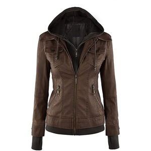 Vestes en cuir de qualité supérieure pour hommes les plus populaires personnalisées de haute qualité col montant Streetwear toile fermeture éclair nouveau design digne d'hiver - Product Image 4