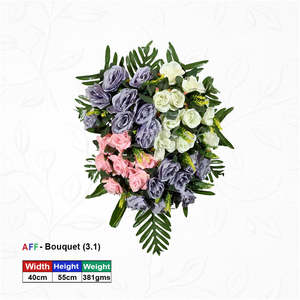 Arreglo de pared con esferas de palma tropical y gypsophila blanca como nieve, flores artificiales - Product Image 2