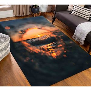 พรมลายคลื่นทะเล: พรมพิมพ์ลาย 3 มิติ กันลื่น พรมบางแบบไม่ทอ - Product Image 5