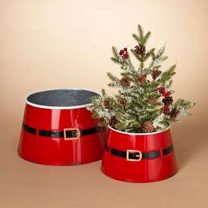 Collar de árbol rojo de Metal para decoración de Navidad, soporte de árbol de diseño clásico de lujo, decoración inspirada con clase para el hogar, fiesta de Navidad de Año Nuevo - Product Image 2