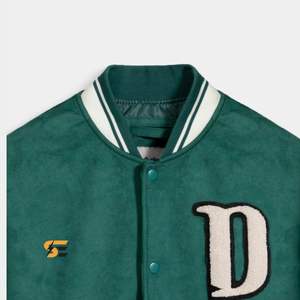 Veste Letterman Varsity en laine pour hommes, blouson de sport chauffant Bomber coupe-vent, fermeture éclair, broderie, bouton, poche tricotée décontractée, vente en gros - Product Image 2