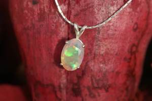 Ethiopian Opal Stone Pendant 925 Sterling <b>Silver</b> Charm Fine <b>Silver</b> Jewelry Fashion Jewelry Women Girls Charm Pendant - Product Image 4