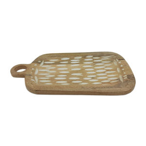 Nouvelle planche à découper en bois couleur naturelle pour ustensiles de cuisine planche à découper fruits et légumes de table faite à la main - Product Image 5