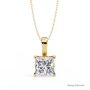 1,8 Ct Princess Cut Lab Grown Diamond Prong Set Colgante solitario/CVD Diamond White Gold Pendant/Regalo de aniversario para ella - Product Image 6
