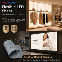 Feuille LED flexible ultra-mince professionnelle RAYMATES UL 2835, panneau LED haute densité, panneau LED flexible découpable pour la pierre