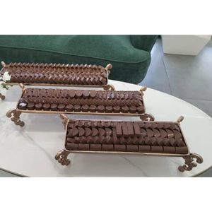 Deluxe Quality Golden Metal Chocolate Platter Attractive Design Chocolate <b>Sweets</b> Dessert Serving Display For Wedding <b>Gift</b> - Product Image 4