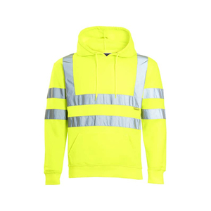 Venta al por mayor de alta visibilidad Super calidad fábrica OEM logotipo personalizado trabajo uniforme hivis reflectante seguridad sudadera chaqueta con capucha - Product Image 5