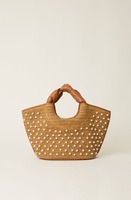 Sacs fourre-tout en jute naturel de conception luxueuse de petite taille avec des poignées rondes sacs utilisables quotidiens en toile de luxe parfait de qualité supérieure