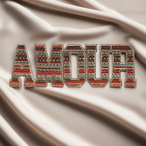 Patch brodé de lettres en strass thermocollant pour vêtements de mode - Product Image 1