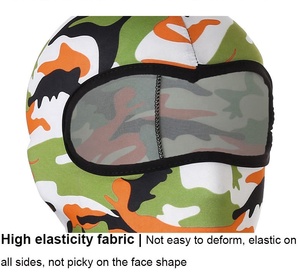 Pasamontañas de cara completa con estampado de camuflaje Multicolor, capucha elástica ligera, protección UV, cubierta de cabeza transpirable para actividades al aire libre - Product Image 2