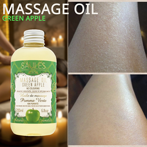 Huile de massage rafraîchissante à la pomme, nourrissante et hydratante, production européenne, écologique, biologique, soin de la peau du visage et des mains - Product Image 3