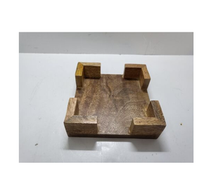 Posavasos cuadrado de madera para bebidas, soporte único para mesa de restaurante, para té y café - Product Image 2