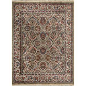 Tapis en laine noués à la main Gulnar Ivory, grande surface, motif floral, pour la maison, le salon, le couloir, rectangulaire, décoration puzzle, tapis Jaipur US - Product Image 1