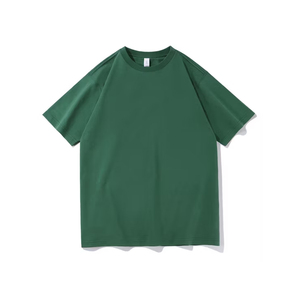 Logo personnalisé T-shirt de luxe à manches courtes et col en O pour hommes 100% T-shirt uni à motif bouffant tricoté en coton épais pour - Product Image 6
