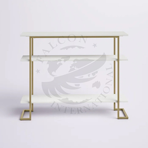 โต๊ะคอนโซลสแตนเลสสตีลสุดหรูโต๊ะคอนโซลเหล็กยาวเฟอร์นิเจอร์บ้านสีเงินเงา - Product Image 2