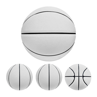 Ballon de basketball silencieux pour enfants et jeunes 2026, taille 6/7, en cuir PU, avec logo personnalisé, couleur blanche, pour entraînement et jeu en salle