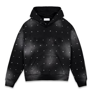 Sweat à capuche personnalisé de haute qualité avec strass, respirant, 100% coton, sweat à capuche avec strass pour homme - Product Image 1