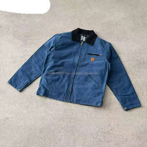 Blouson en jean unisexe Detroit J97 pour homme, style délavé, 100 % coton, coupe ample avec fermeture éclair, idéal pour l'automne - Product Image 2