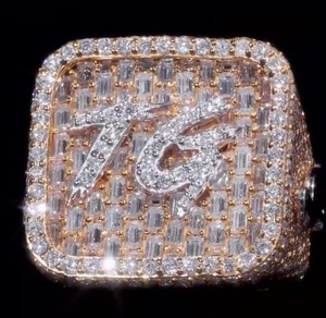 Luxury 925 Sterling <b>Silver</b> VVS Moissanite Diamond Cocktail <b>Ring</b> Hip Hop Luxury <b>Statement</b> Party Wear <b>Ring</b> - Product Image 1