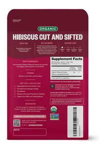 Fleurs d'hibiscus biologiques FGO, coupées et tamisées, thé en vrac, sachet refermable de 8 oz - Product Image 3