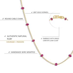 GOODSTONE, collar relleno de oro amarillo de Plata de Ley 925 para mujer, cadena con cuentas de rubí Natural, joyería de piedra natal 18, regalo de boda - Product Image 4