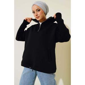 Patrón sólido Prendas de punto Túnica adornada Negro Formal-Casual Vestido largo para primavera e invierno Método de tejido transpirable - Product Image 1