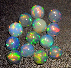 Cabujón de ópalo blanco Natural etíope Piedra preciosa 12 piezas 5 MM Calidad AAA Multi Fire-Welo Ópalo de fuego Certificado IGI - Product Image 2
