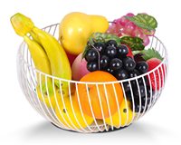 Bol à fruits en métal et panier en fil métallique de stockage d'affichage de légumes pour l'artisanat prix de gros