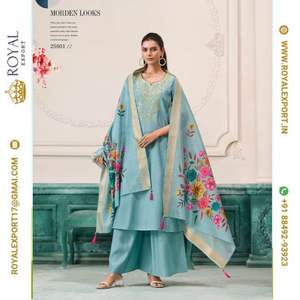 Vêtements ethniques indiens et pakistanais prêts à porter, vêtements de créateur, salwar kameez droit, costume churidar pour femmes - Product Image 5